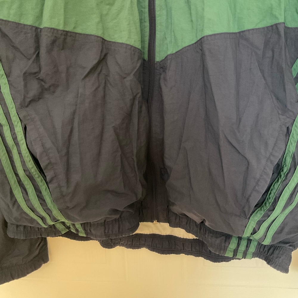 90s Adidas Jacket Colorblocks Green & Navy - Picture 3 of 13